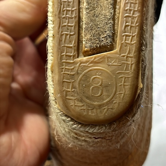 Sunisa BLACK tan Espadrille Wedge Sandals slip on 3.5”heel size 8 festival beach - Picture 5 of 10